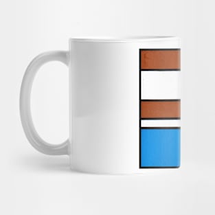 Brown White Blue Geometric Abstract Acrylic Painting Mug